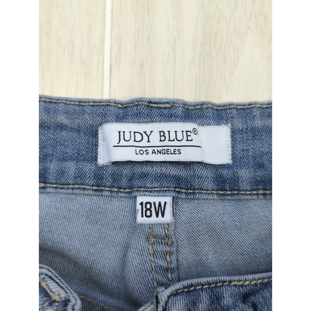 Judy Blue Lace Patch Skinny Jeans 18W destroyed mid rise - Picture 3 of 16